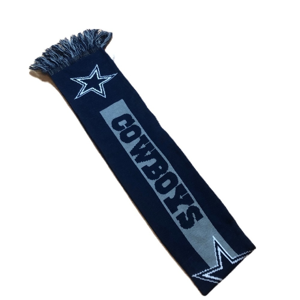 NFL Cowboys Scarf Blue Dallas Knit Fringe